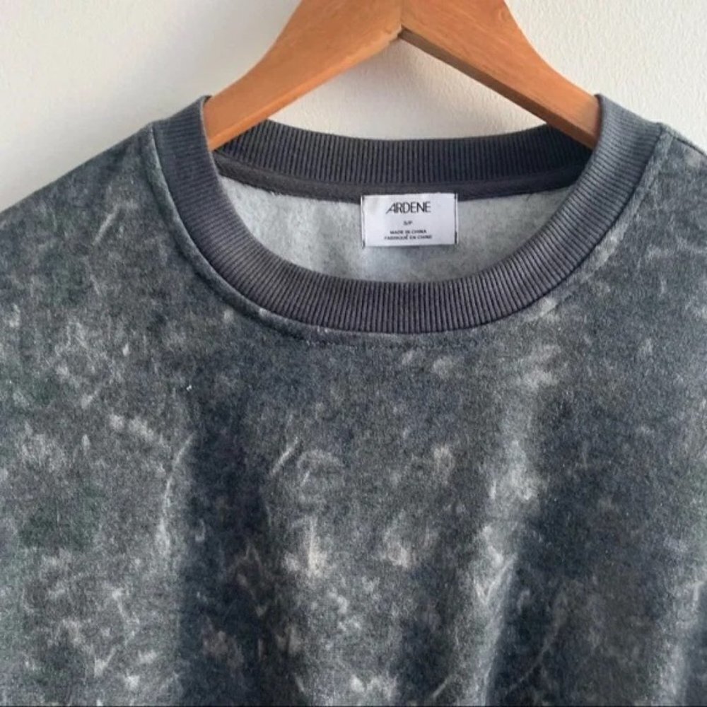 ARDENE NWT Acid Wash Tie Dye Cropped Drawstring Crew Neck Sweatshirt Sweater - Picture 4 of 9
